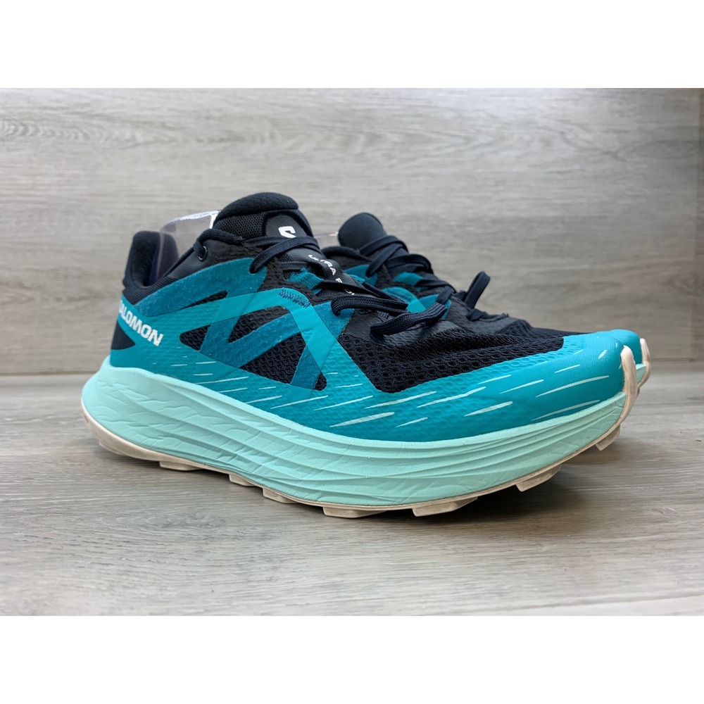Salomon Ultra Flow Trail Running Shoes Teal Navy Blue Men's 8.5 Athletic Shoes